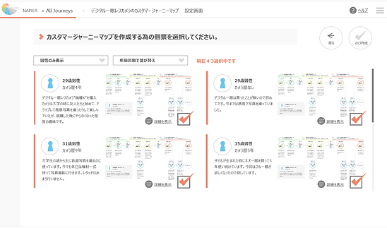 ジャーニーマップに対応するペルソナも同時生成